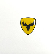 Load image into Gallery viewer, Mini Moose Head Shield 3D Polydome Decal - Yellow
