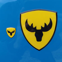Load image into Gallery viewer, Mini Moose Head Shield 3D Polydome Decal - Yellow