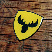 Load image into Gallery viewer, Moose Head Shield 3D Polydome Decal - Yellow
