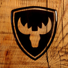 Load image into Gallery viewer, Moose Head Shield 3D Polydome Decal - Clear & Black