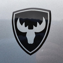 Load image into Gallery viewer, Moose Head Shield 3D Polydome Decal - Clear & Black