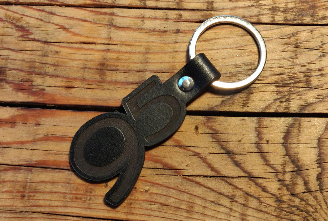 Saab 95 Leather Key Ring