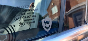 Mini Viking Head Etched Window Stickers - Pair