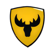 Load image into Gallery viewer, Moose Head Shield 3D Polydome Decal - Yellow