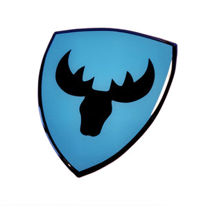 Moose Head Shield 3D Polydome Decal - Blue