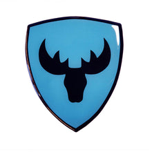 Load image into Gallery viewer, Moose Head Shield 3D Polydome Decal - Blue