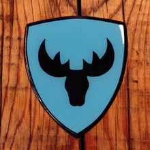 Load image into Gallery viewer, Moose Head Shield 3D Polydome Decal - Blue