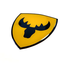 Load image into Gallery viewer, Moose Head Shield 3D Polydome Decal - Yellow