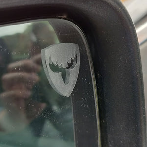 Mini Moose Etched Window Stickers - Pair