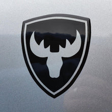 Load image into Gallery viewer, Moose Head Shield 3D Polydome Decal - Clear &amp; Black