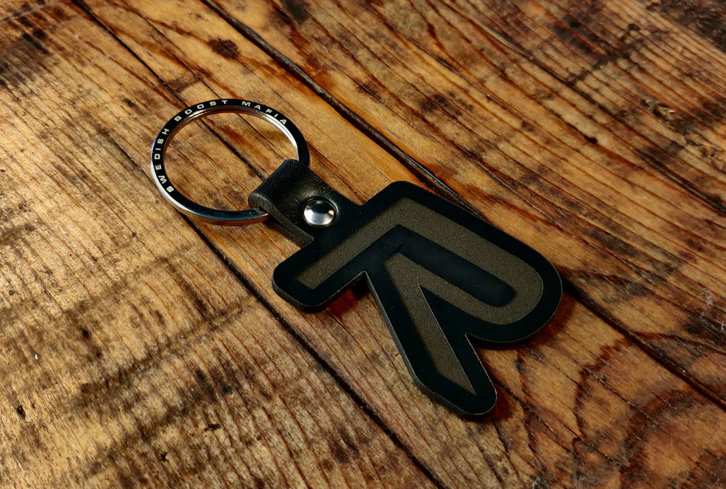 R Leather Key Ring