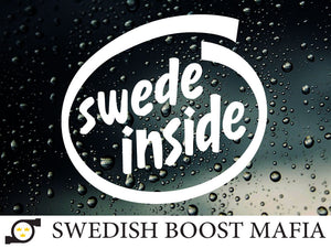 Swede inside window sticker