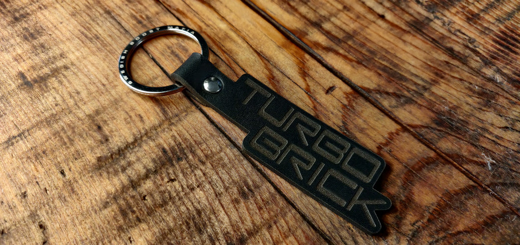 Turbo Brick Leather Key Ring - Text Version