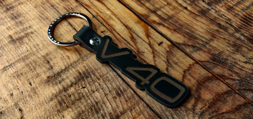 V40 Leather Key Ring