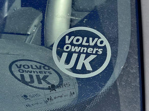 Volvo Owners UK Etched Glass Tax Disc Roundel - INTERNAL APPLICATION
